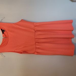 Coral Textured Fit & Flare Dress | Size L